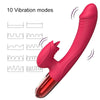 Vibrator Rabbit G-spot cu 10 moduri de vibratii, functie de incalzire si incarcare USB, flexibil, silentios, silicon premium, rosu