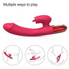 Vibrator Rabbit G-spot cu 10 moduri de vibratii, functie de incalzire si incarcare USB, flexibil, silentios, silicon premium, rosu