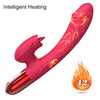 Vibrator Rabbit G-spot cu 10 moduri de vibratii, functie de incalzire si incarcare USB, flexibil, silentios, silicon premium, rosu