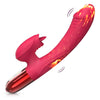 Vibrator Rabbit G-spot cu 10 moduri de vibratii, functie de incalzire si incarcare USB, flexibil, silentios, silicon premium, rosu